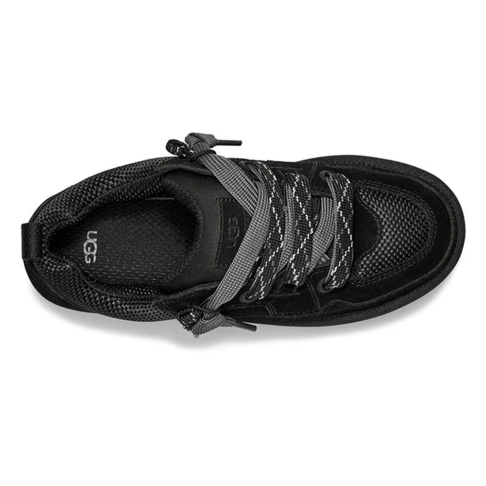 Womens Size 9 UGG Lo Lowmel Sneakers Black Suede Mesh Low Top Shoes 1168890 NEW - Picture 2 of 5
